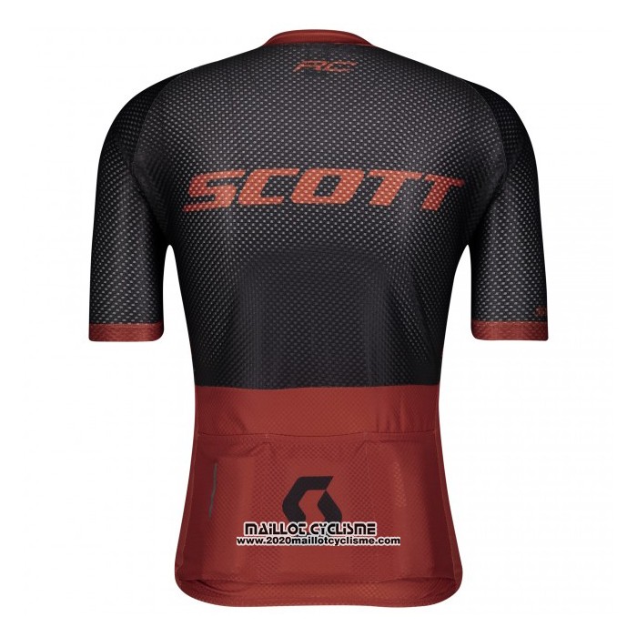 2021 Maillot Cyclisme Scott Fonce Orange Manches Courtes et Cuissard