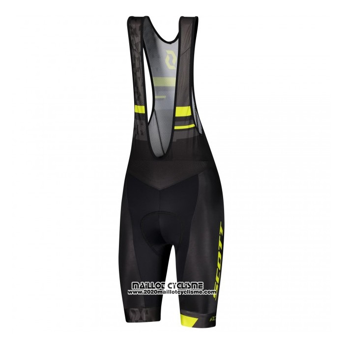 2021 Maillot Cyclisme Scott Gris Jaune Manches Courtes et Cuissard