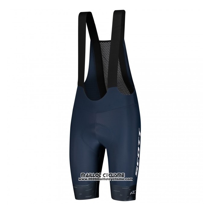 2021 Maillot Cyclisme Scott Jaune Fonce Bleu Manches Courtes et Cuissard