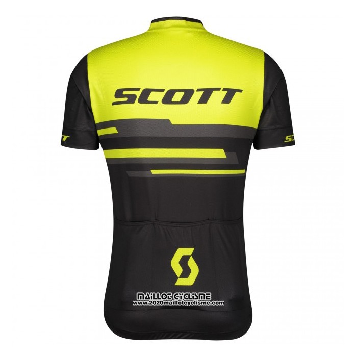 2021 Maillot Cyclisme Scott Jaune Noir Manches Courtes et Cuissard