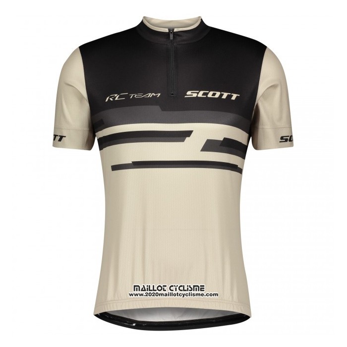 2021 Maillot Cyclisme Scott Lumiere Marron Manches Courtes et Cuissard