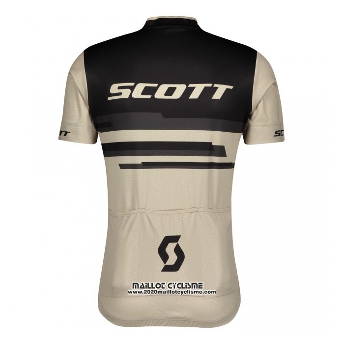 2021 Maillot Cyclisme Scott Lumiere Marron Manches Courtes et Cuissard