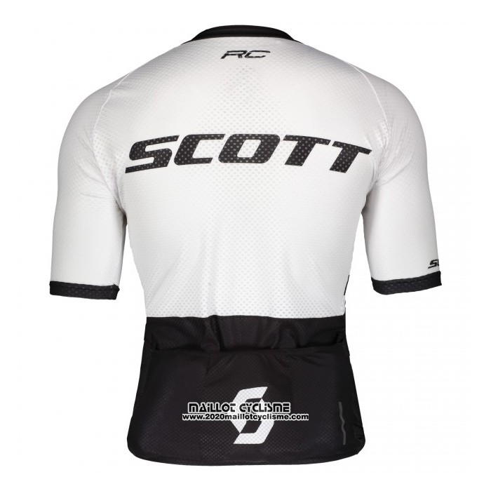 2021 Maillot Cyclisme Scott Noir Blanc Manches Courtes et Cuissard