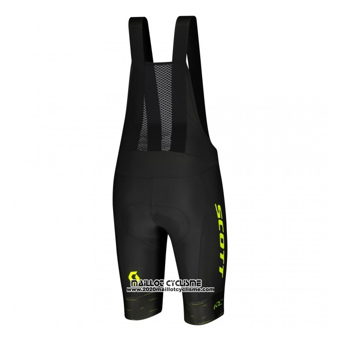 2021 Maillot Cyclisme Scott Noir Jaune Manches Courtes et Cuissard