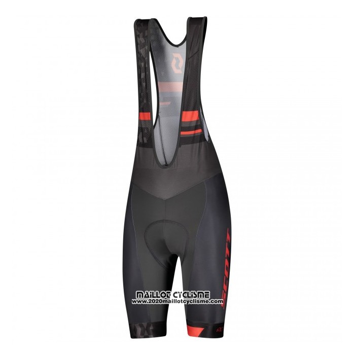 2021 Maillot Cyclisme Scott Rouge Noir Manches Courtes et Cuissard