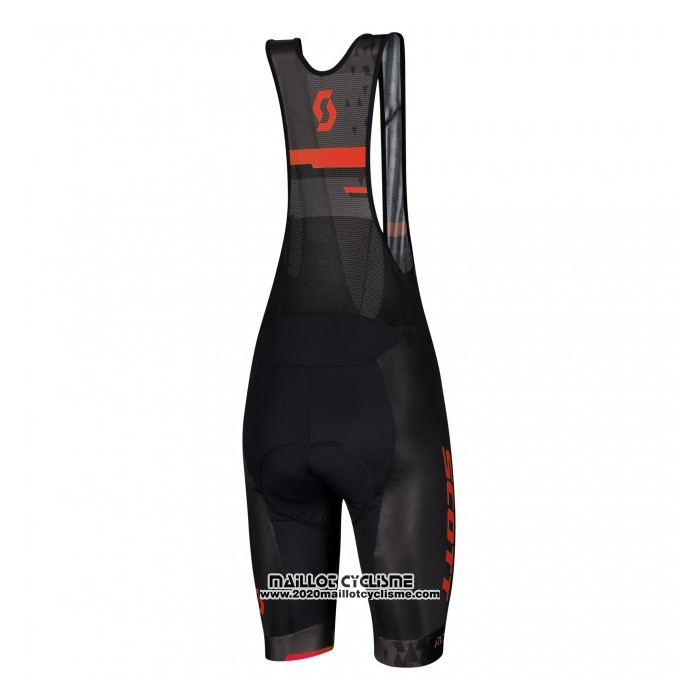 2021 Maillot Cyclisme Scott Rouge Noir Manches Courtes et Cuissard