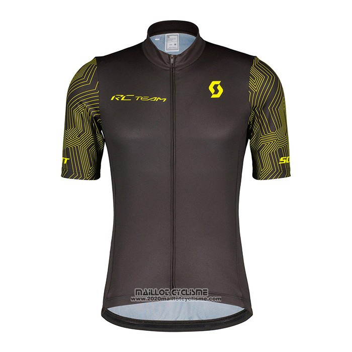 2022 Maillot Cyclisme Scott Blanc Jaune Manches Courtes et Cuissard