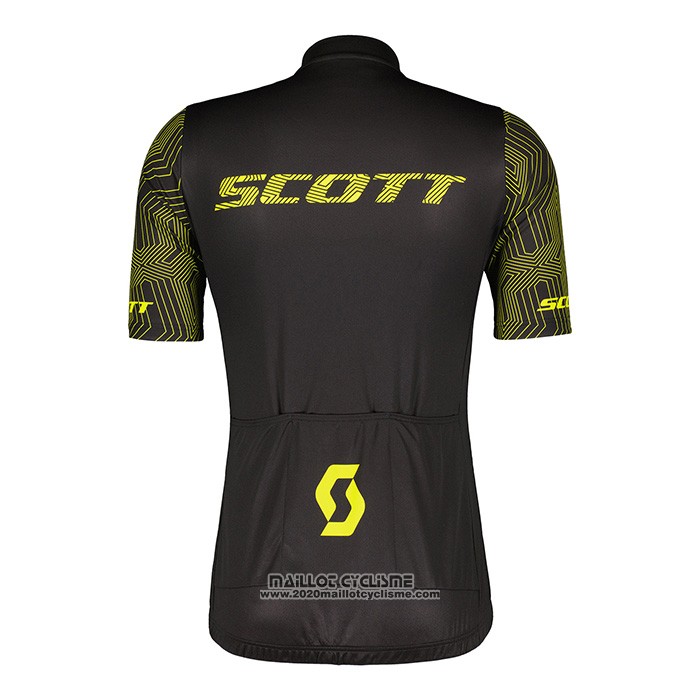 2022 Maillot Cyclisme Scott Blanc Jaune Manches Courtes et Cuissard
