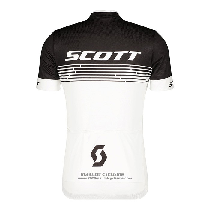 2022 Maillot Cyclisme Scott Blanc Manches Courtes et Cuissard