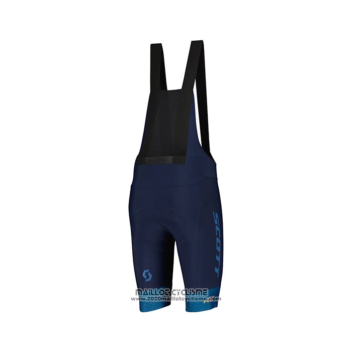 2022 Maillot Cyclisme Scott Bleu Jaune Manches Courtes et Cuissard