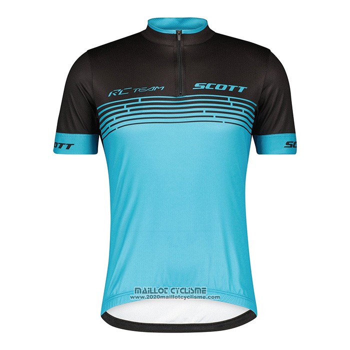 2022 Maillot Cyclisme Scott Bleu Manches Courtes et Cuissard