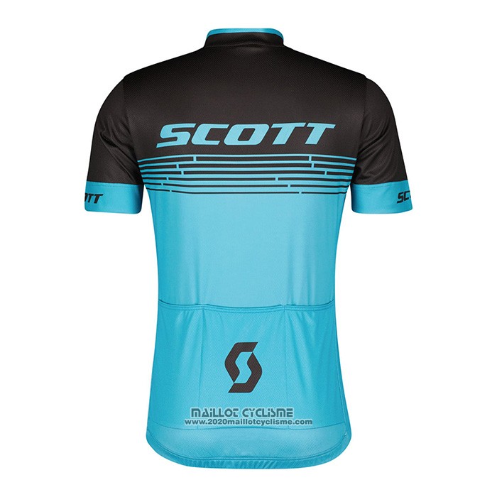 2022 Maillot Cyclisme Scott Bleu Manches Courtes et Cuissard