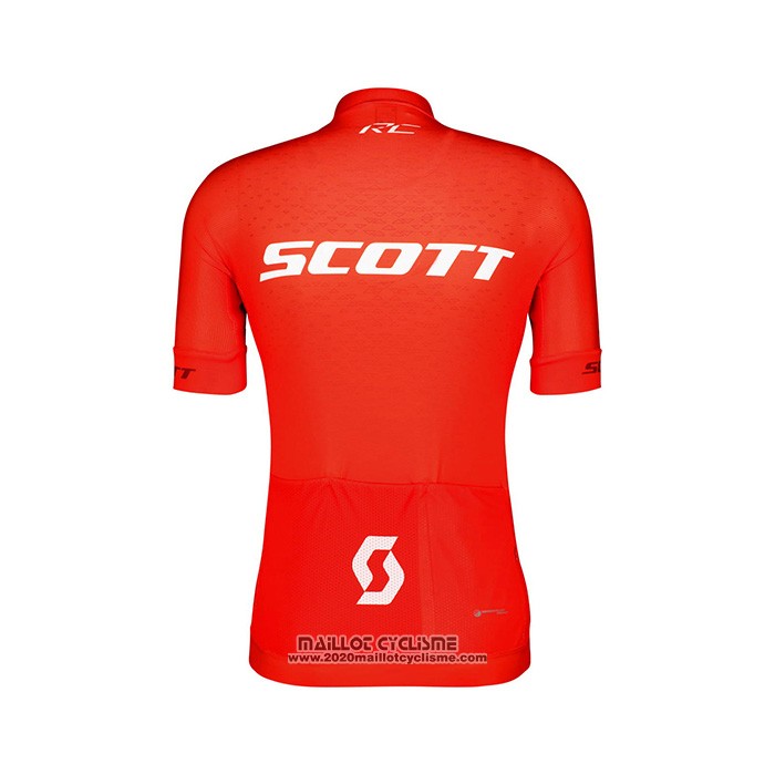 2022 Maillot Cyclisme Scott Rouge Blanc Manches Courtes et Cuissard