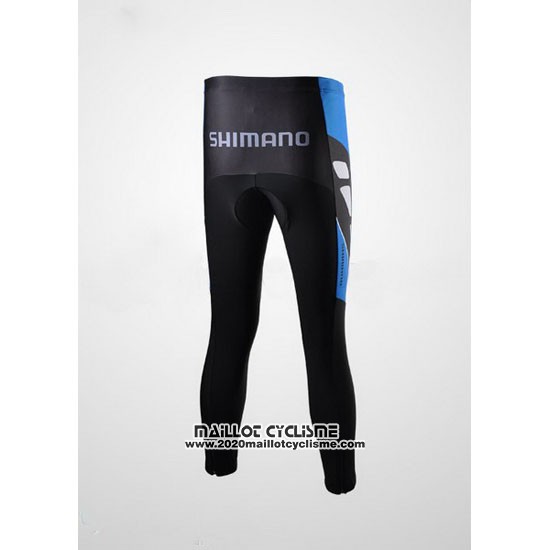 2010 Maillot Ciclismo Shimano Bleu et Noir Manches Longues et Cuissard