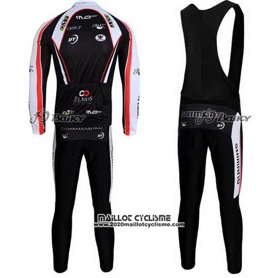 2010 Maillot Ciclismo Shimano Rouge et Noir Manches Longues et Cuissard
