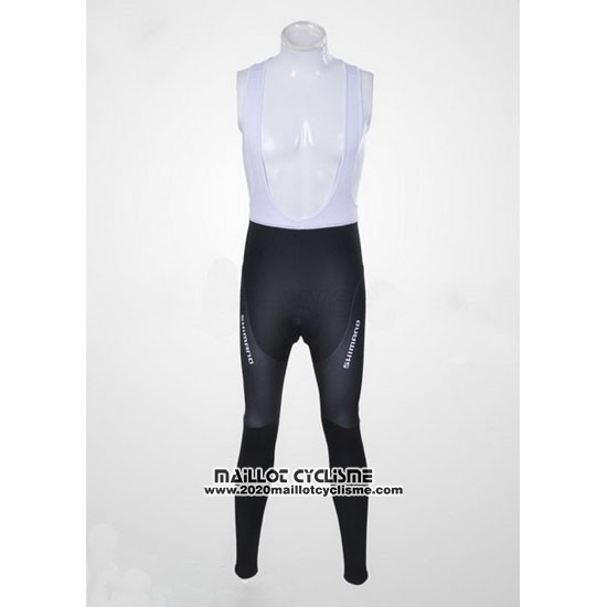 2011 Maillot Ciclismo Shimano Blanc et Jaune Manches Longues et Cuissard