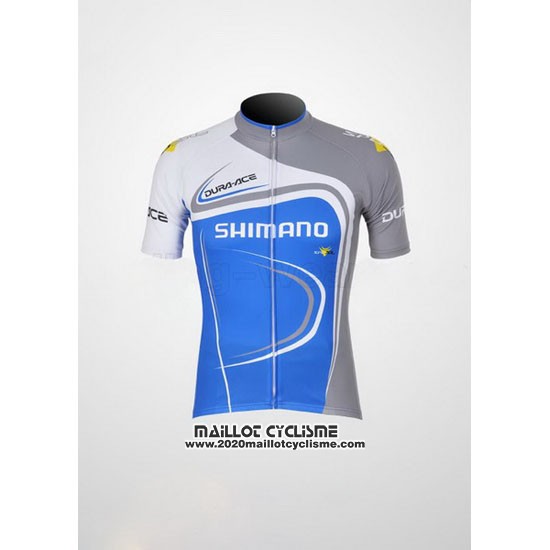 2011 Maillot Ciclismo Shimano Bleu et Blanc Manches Courtes et Cuissard