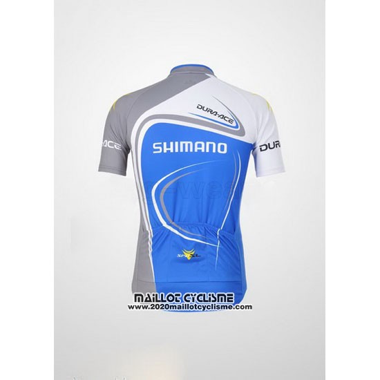 2011 Maillot Ciclismo Shimano Bleu et Blanc Manches Courtes et Cuissard