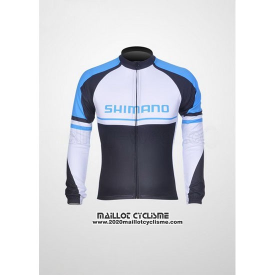 2011 Maillot Ciclismo Shimano Bleu et Blanc Manches Longues et Cuissard