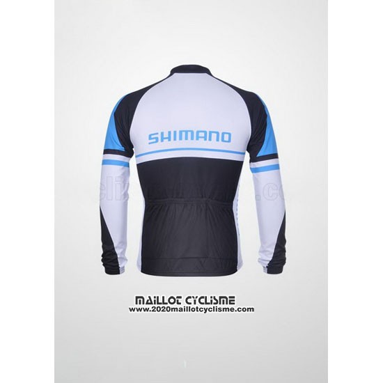 2011 Maillot Ciclismo Shimano Bleu et Blanc Manches Longues et Cuissard