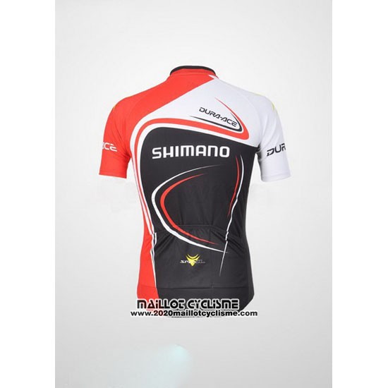 2011 Maillot Ciclismo Shimano Rouge et Noir Manches Courtes et Cuissard