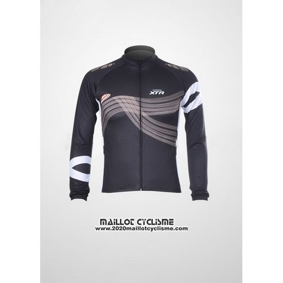 2012 Maillot Ciclismo Shimano Noir et Orange Manches Longues et Cuissard