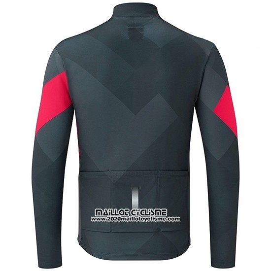 2019 Maillot Ciclismo Shimano Gris Rouge Manches Longues et Cuissard