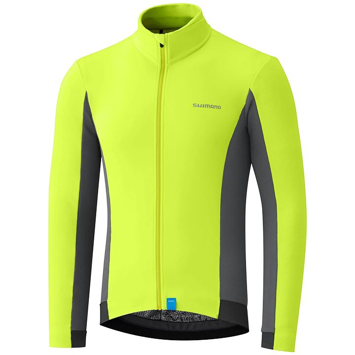 2020 Maillot Cyclisme Shimano Jaune Gris Manches Longues et Cuissard