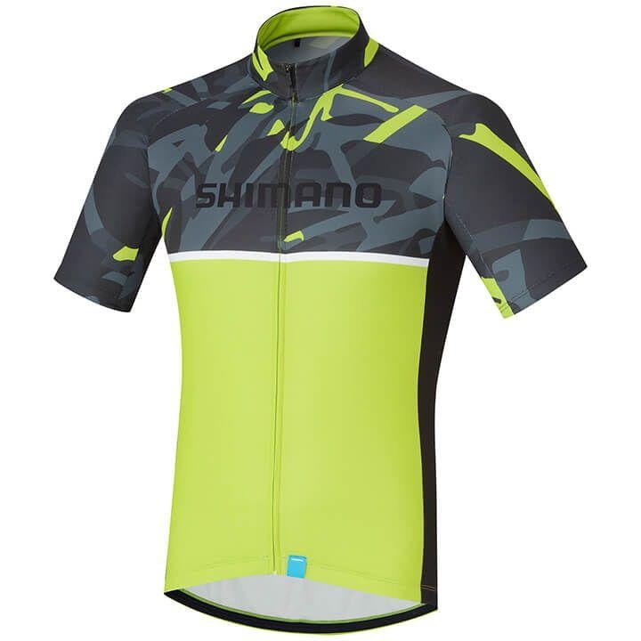 2020 Maillot Cyclisme Shimano Jaune Manches Courtes et Cuissard
