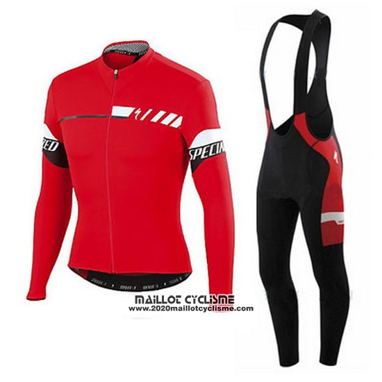 2015 Maillot Ciclismo Specialized Profond Rouge Manches Longues et Cuissard