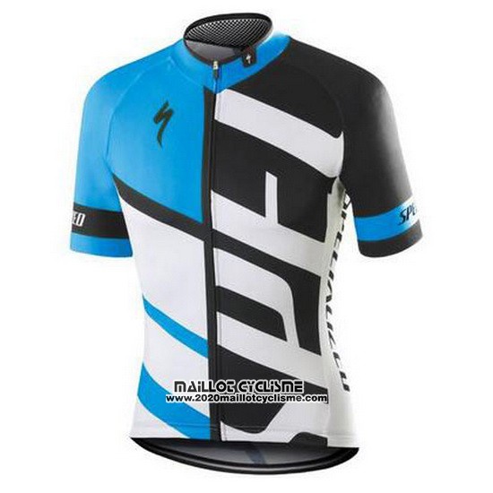 2016 Maillot Ciclismo Specialized Blanc et Azur Manches Courtes et Cuissard