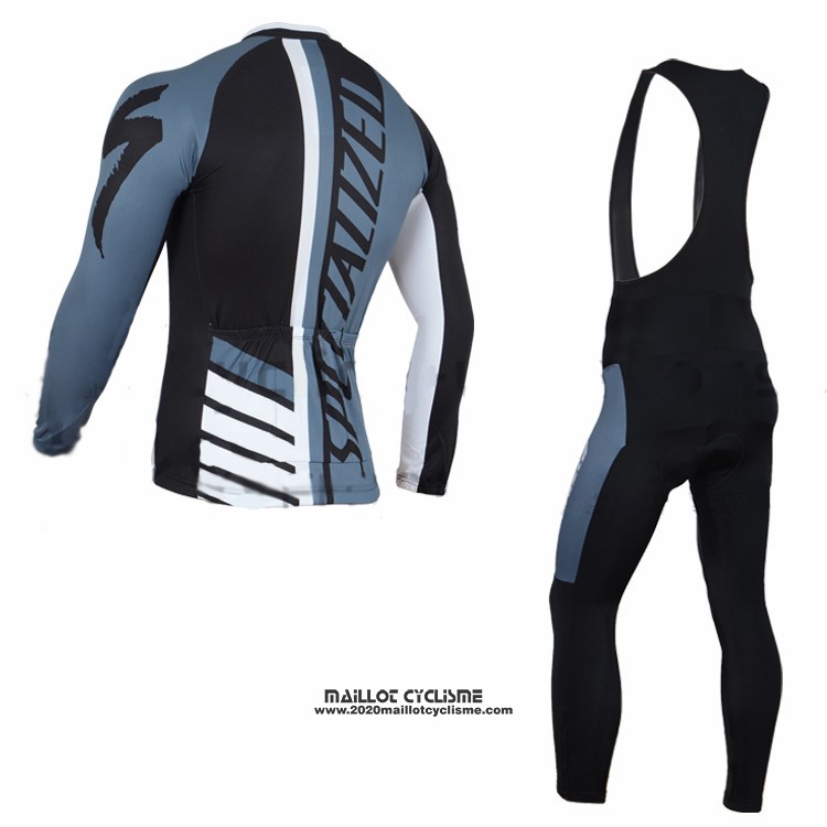 2016 Maillot Ciclismo Specialized Blanc et Bleu Manches Longues et Cuissard