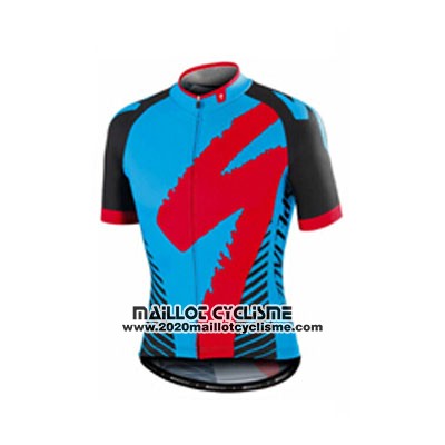 2016 Maillot Ciclismo Specialized Bleu et Noir Manches Courtes et Cuissard