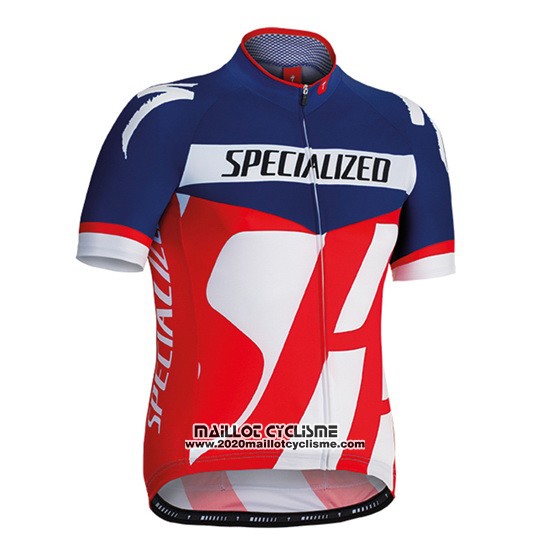 2016 Maillot Ciclismo Specialized Bleu et Rouge Manches Courtes et Cuissard