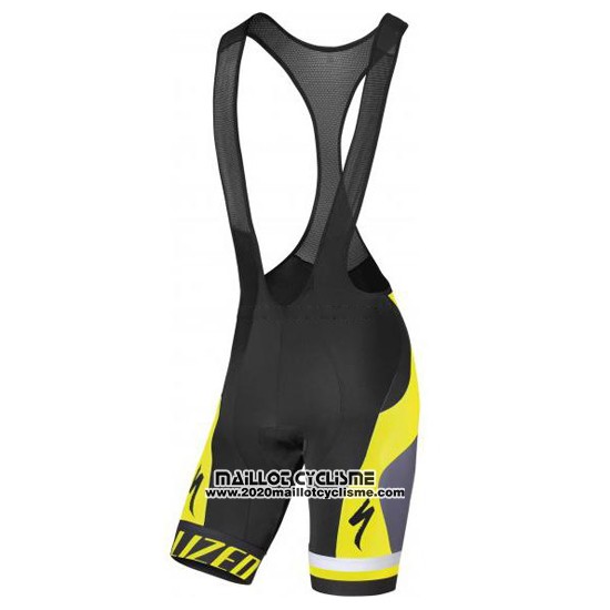 2016 Maillot Ciclismo Specialized Gris et Jaune Manches Courtes et Cuissard
