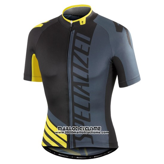 2016 Maillot Ciclismo Specialized Jaune et Gris Manches Courtes et Cuissard