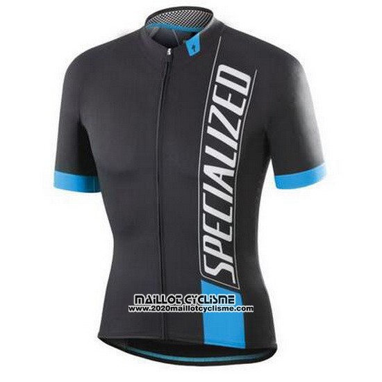 2016 Maillot Ciclismo Specialized Noir Blanc Bleu Manches Courtes et Cuissard
