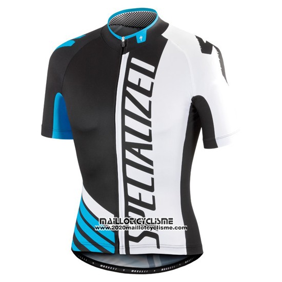 2016 Maillot Ciclismo Specialized Noir et Bleu Manches Courtes et Cuissard