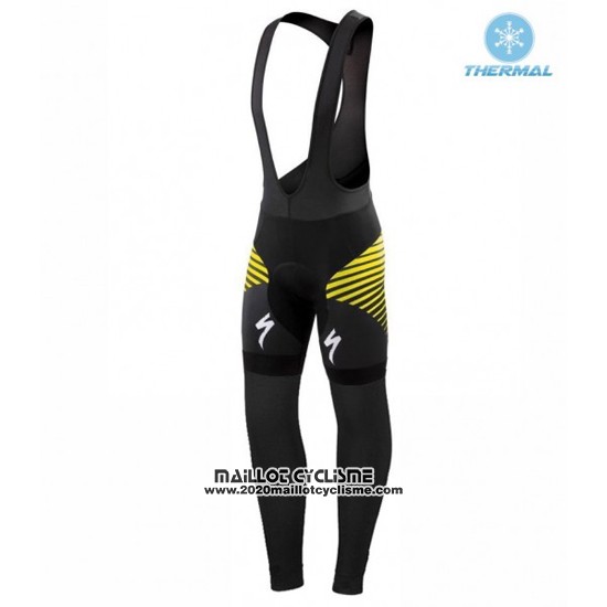 2016 Maillot Ciclismo Specialized Noir et Jaune Manches Longues et Cuissard