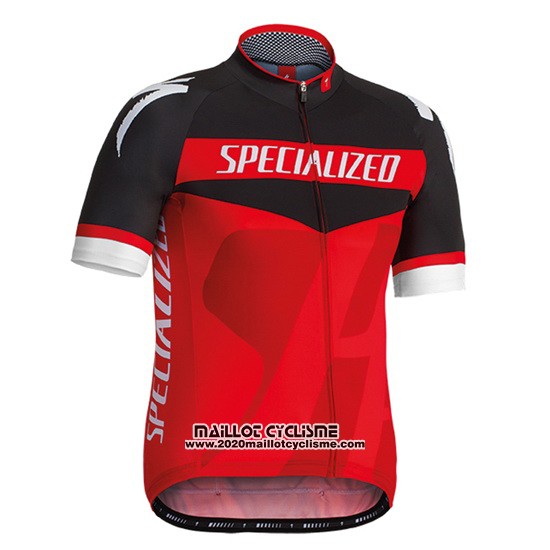2016 Maillot Ciclismo Specialized Noir et Rouge Manches Courtes et Cuissard