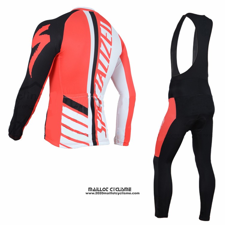 2016 Maillot Ciclismo Specialized Orange et Noir Manches Longues et Cuissard