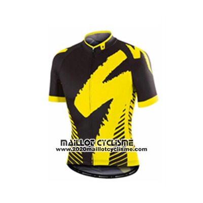 2016 Maillot Ciclismo Specialized Profond Noir et Jaune Manches Courtes et Cuissard