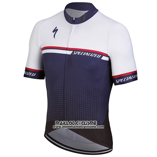 2018 Maillot Ciclismo Specialized Blanc Violet Manches Courtes et Cuissard