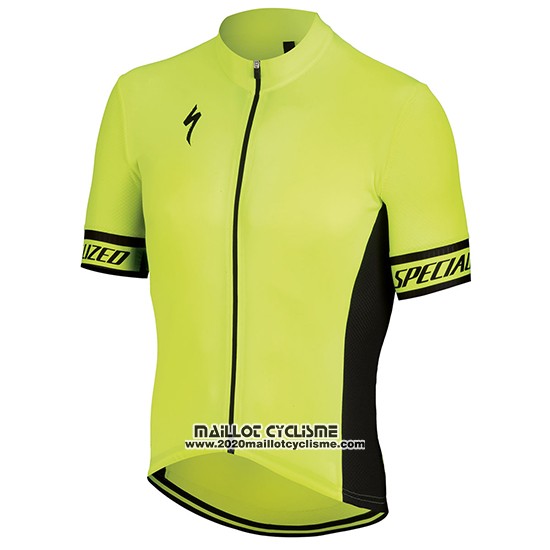 2018 Maillot Ciclismo Specialized Jaune Noir Manches Courtes et Cuissard