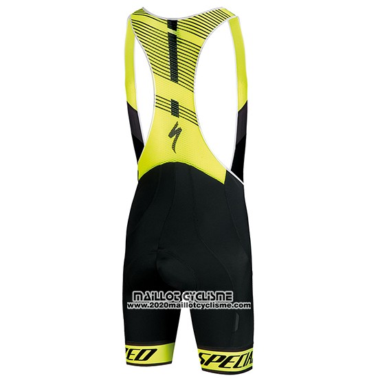 2018 Maillot Ciclismo Specialized Jaune Noir Manches Courtes et Cuissard