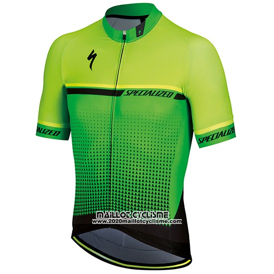 2018 Maillot Ciclismo Specialized Jaune Vert Noir Manches Courtes et Cuissard