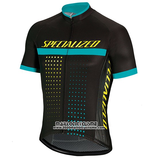2018 Maillot Ciclismo Specialized Noir Bleu Manches Courtes et Cuissard