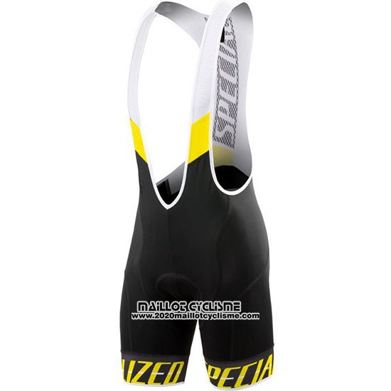 2018 Maillot Ciclismo Specialized Noir Jaune Blanc Manches Courtes et Cuissard