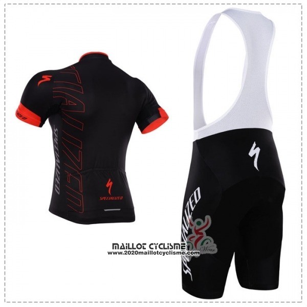 2018 Maillot Ciclismo Specialized Noir Rouge Manches Courtes et Cuissard