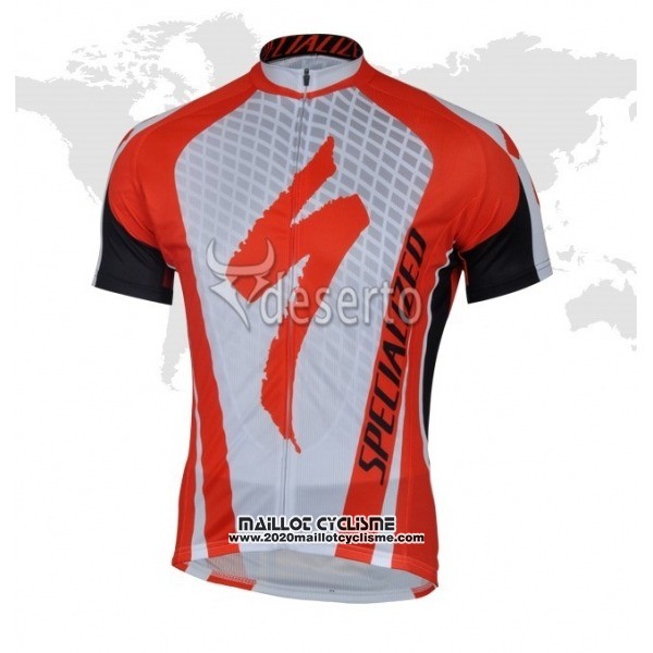 2018 Maillot Ciclismo Specialized Rouge Blanc Manches Courtes et Cuissard